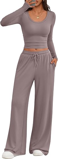 Trendy Queen Women 2 Piece Matching Lounge Sets Comfy Travel Airport Outfit
